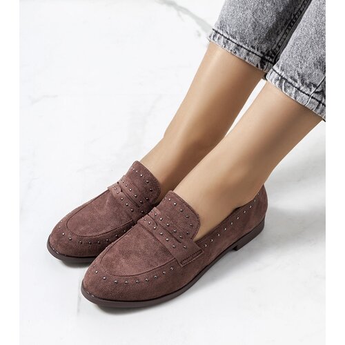 Gemre Brown leather studded oxfords Ishana Cijene