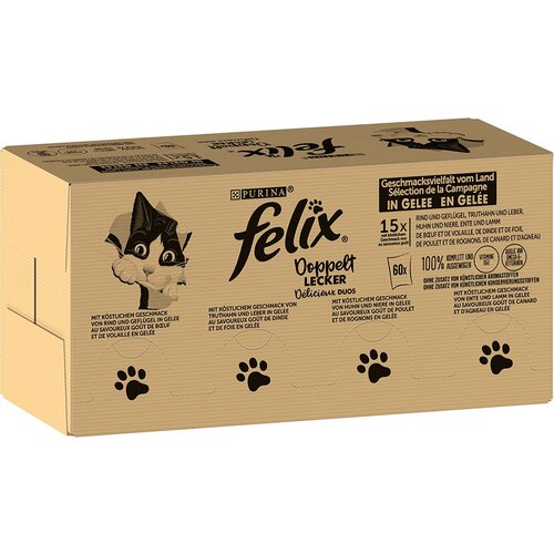 Felix Jumbo pakiranje: "So gut wie es aussieht" u želeu 120 x 85 g - Dvostruko slasno (govedina i perad, puretina i jetra, piletina i bubreg, pačetina i janjetina) Cijene