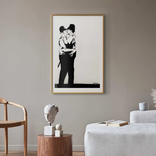  Plakat - The Policemen\&amp;#039;s Kiss 29.7x42 Zlatni okvir s margom Slike