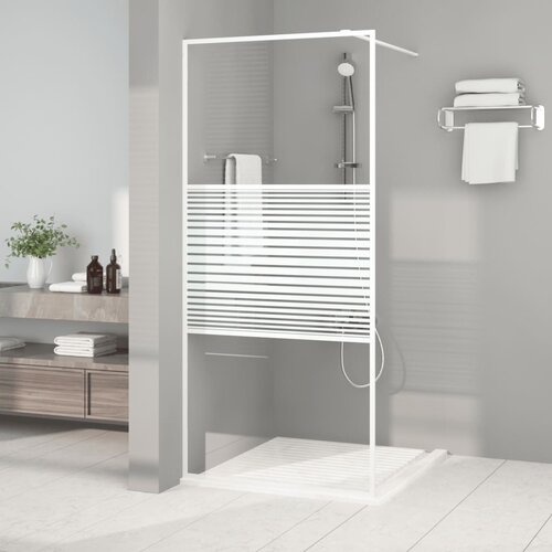 Pregrada za tu&scaron; bijela 90 x 195 cm s prozirnim staklom ESG Cijene