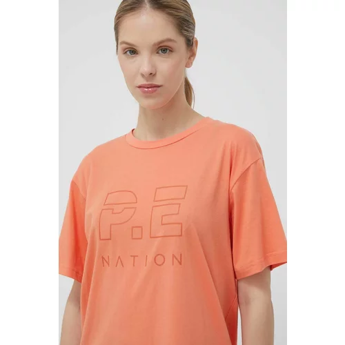 P.E Nation Bombažna kratka majica oranžna barva