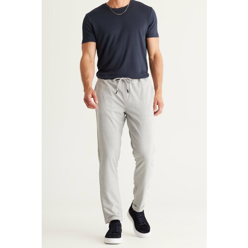 AC&Co / Altınyıldız Classics Men's Gray Slim Fit Casual Cut Jogger Pants with Tie Waist Side Pockets. Slike