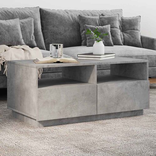 Furnova Klubska mizica z LED lučkami betonsko siva 90x49x40 cm, (21915462) Cene
