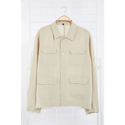 Trendyol Stone Regular Limited Edition 100% Linen Jacket