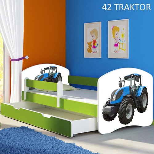 ACMA Dječji krevet s motivom, bočna zelena + ladica 160x80 cm - 42 Traktor Cene