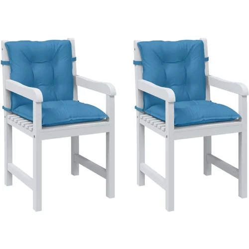 vidaXL Jastuci za stolice 2 kom prošarano plavi 100x50x7 cm od tkanine