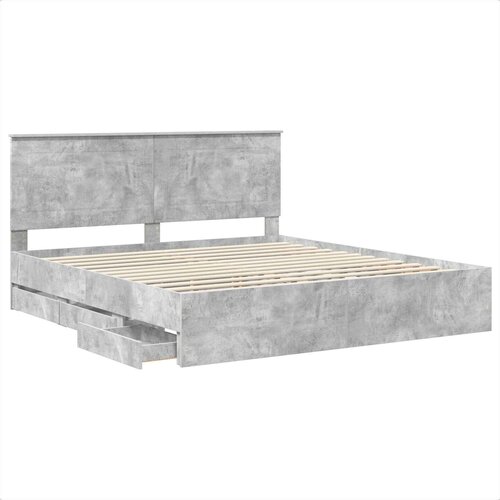  Krevetna konstrukcija s ladicama Betonski sivi 180 x 200 cm Slike
