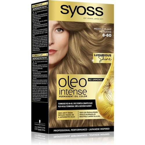 Syoss Oleo Intense Permanent Oil Color trajna oljna barva za lase brez amonijaka 50 ml odtenek 8-60 Honey Blond Cene