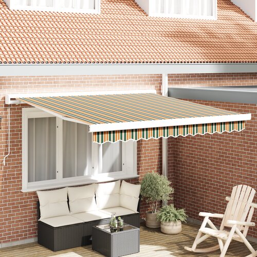 vidaXL Ručna povlačna tenda Zelena i žuta 300x250 cm Cene