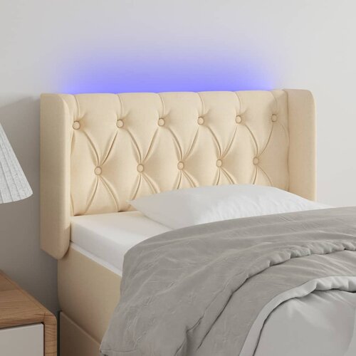  LED uzglavlje krem 83x16x78/88 cm od tkanine Cene