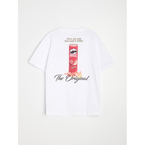 Sinsay Pamučna majica s printom na leđima Pringles Slike