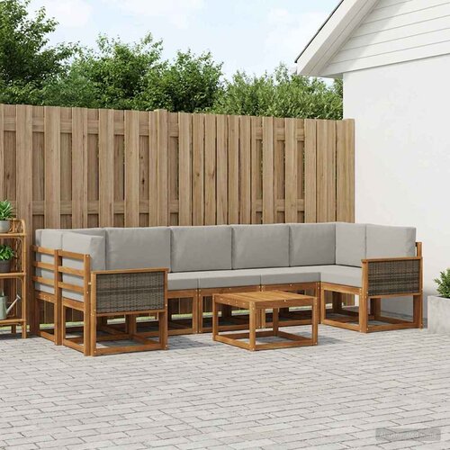  Set vanjskih sofa 6 kom. Prirodna i svjetlosiva Cijene
