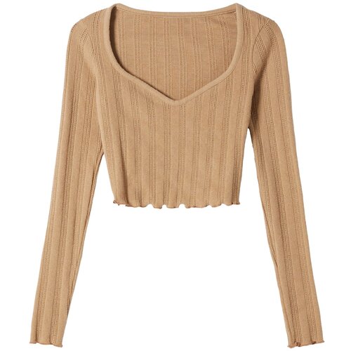 Bershka Pulover svetlo rjava Slike