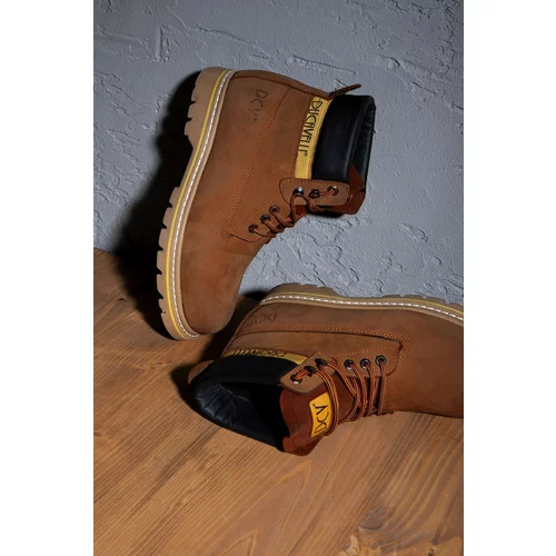 Ducavelli Desert Genuine Leather Nubuck Lace-Up Men's Boots