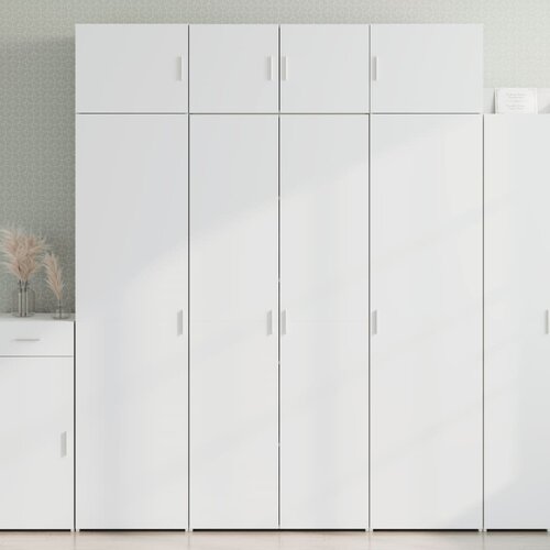 vidaXL Ozka omara za shranjevanje bela 80x42,5x225 cm inženirski les Cene