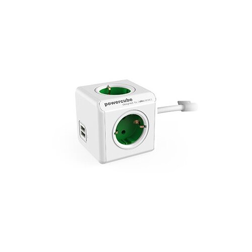 Allocacoc Powercube Extended &amp;Scaron;uko sa 4 utičnica i 2 USB 1.5m 1402GN/DEEUPC Slike