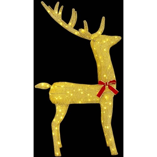  3D Božićni irvas LOVIISA 140 LED lampica Topla bijela - Zlatna tkanina 70 x 26 x 128 cm Slike