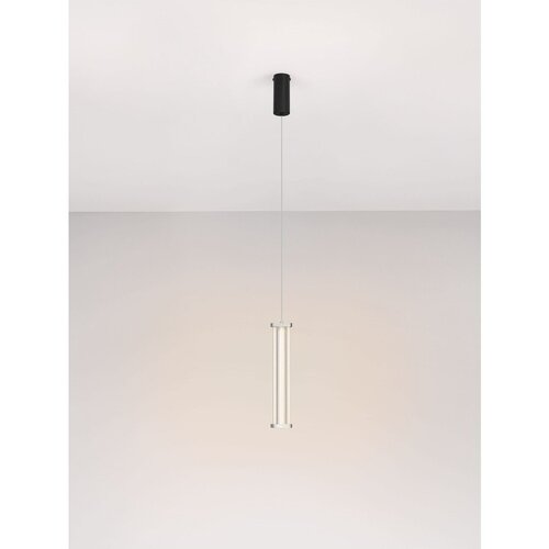 Nova Luce Mat črna/v mat srebrni barvi kovinska LED zatemnitvena viseča svetilka s senčilom iz akrilnega stekla &amp;oslash; 6 cm Pheme &amp;ndash; Slike