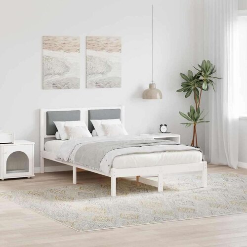 VidaXL Krevetna konstrukcija s uzglavljem Svijetlo siva 120 x 190 cm Slike