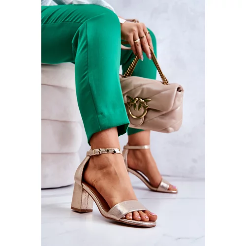 Kesi Fashionable women's heeled sandals gold Lucida