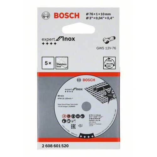 Bosch rezna ploča expert for Inox A 60 R INOX BF 76 mm 1 mm 10 mm ( 2608601520 ) Slike