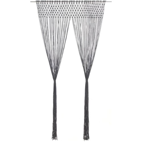 VidaXL Zavesa makrame antracitna 140x240 cm bombaž Slike