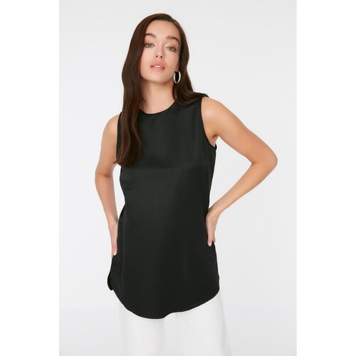 Trendyol Black Crew Neck Sleeveless Woven Tunic Slike