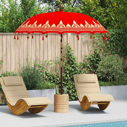  Balineški Parasol Crvena 210-220 cm Pamuk  solidno drvo Cijene