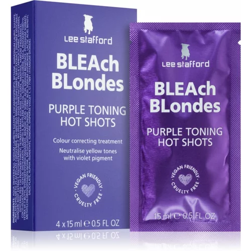 Lee Stafford Bleach Blondes Purple Toning Hot Shots njega za kosu neutralizirajući žuti tonovi 4x15 ml
