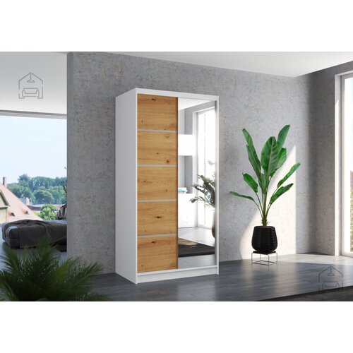 ADRK Furniture Garderobna omara z drsnimi vrati Orlando - 100 cm Slike