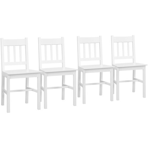 HOMCOM Jedilni stol, borov les 46,5D x 41&Scaron; x 85,5V cm, bel, (5000242696) Cene