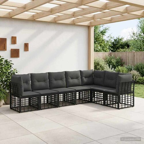  Set vanjskih sofa Crna Poliester Cijene