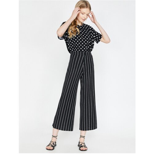 Koton Women&amp;#039;s Black Striped Trousers Slike
