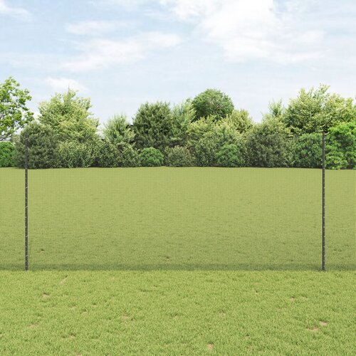 VidaXL Varjena žična ograja s 22 U stebrički, Siva, 1,4x25 m, Jeklo Slike