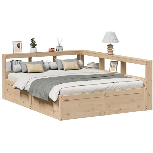 vidaXL Krevet s regalom za knjige bez madraca 150 x 200 cm od borovine Cijene