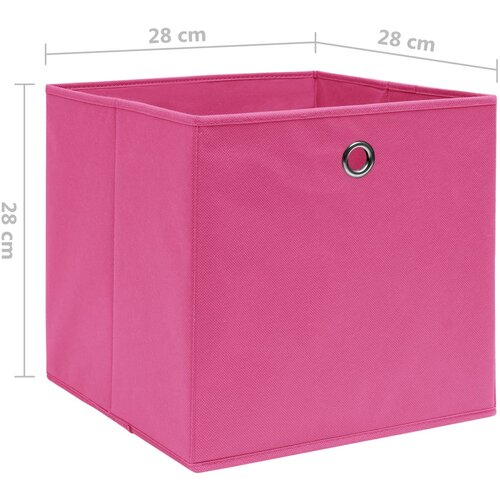  Kutije za pohranu od netkane tkanine 4 kom 28 x 28 x 28 cm roze Slike