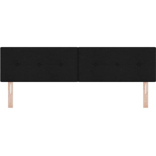  LED glava kreveta s LED trakama Crna 180 cm tkanina Slike