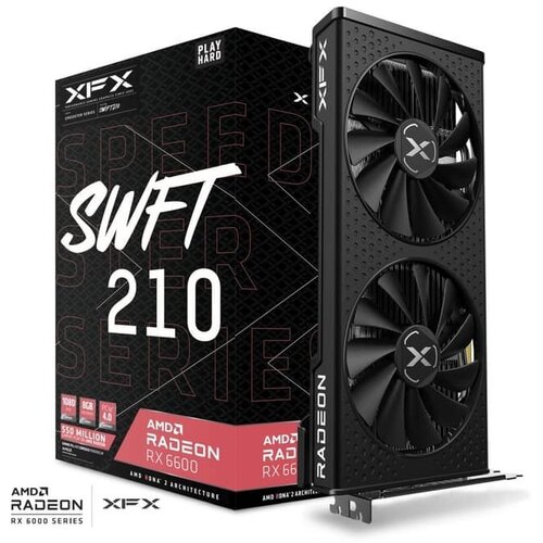 XFX AMD Video Card RX-6600 SWIFT210 CORE 8GB GDDR6, 3x DP, HDMI, 2 fan, 2 slot - RX-66XL8LFDQ Slike