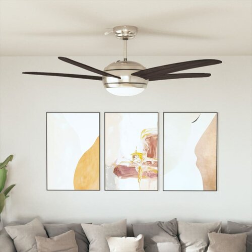 The Living Store Ukrasni stropni ventilator sa svjetlom 128 cm smeđi Cijene