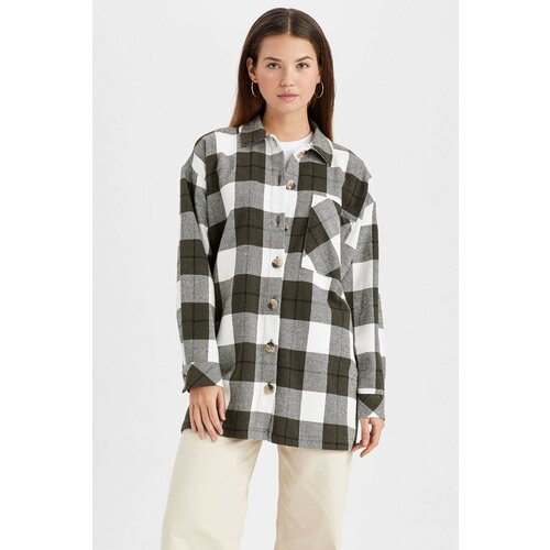 Defacto Relax Fit Plaid Long Sleeve Woven Tunic Slike