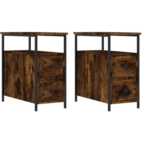 Maison Chic Dvo delni komplet Nočne omarice - Nočne mize dimljeni hrast 30x60x60 cm inženirski les, (21688976) Slike