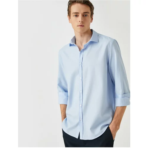 Koton Basic Shirt Classic Cuff Collar Long Sleeve Slim Fit