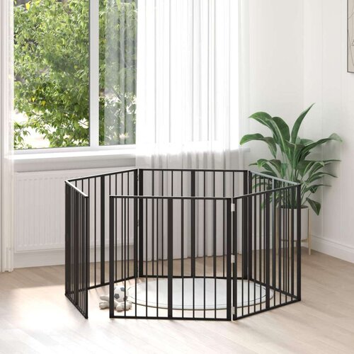  Pasja vrata 6 pcs Črna 80 x 80 cm Cinkana jeklena, (5000232757) Cene