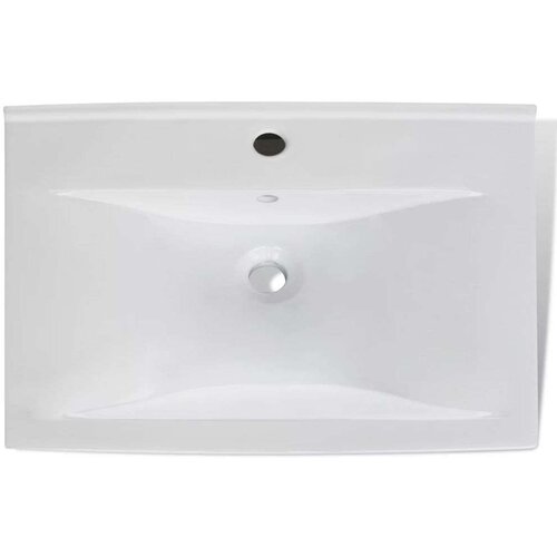  Keramični umivalnik pravokoten bel z odprtino za pipo 60x46 cm, (21409210) Slike