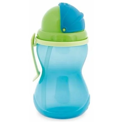 Canpol Active Cup Sport Cup With Flip-Top Straw Blue športna steklenička s slamico 370 ml za otroke