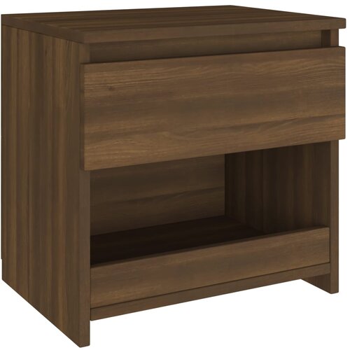 Maison Chic Nočna omarica - Nočna miza rjavi hrast 40x30x39 cm konstruiran les, (21688571) Slike