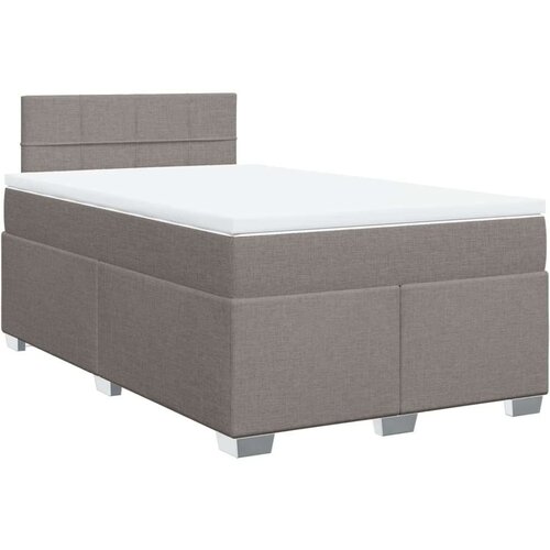 VidaXL Krevet s oprugama i madracem smeđesivi 120 x 200 cm od tkanine Slike