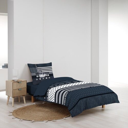 Douceur d int&amp;eacute;rieur Temno modra enojna bombažna posteljnina 140x200 cm States &amp;ndash; Slike