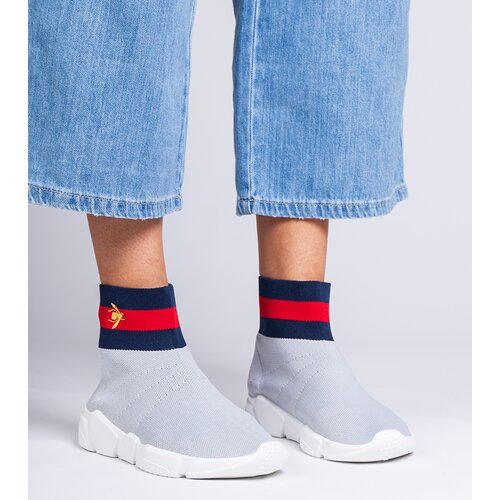D/CEO marka niezdefiniowana Gray sporty sneakers with a sock-like upper Pikola Cene