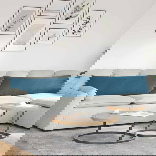 vidaXL Blazine za kavč 2 pcs Modra 145 x 40 cm Žametna tkanina Cene